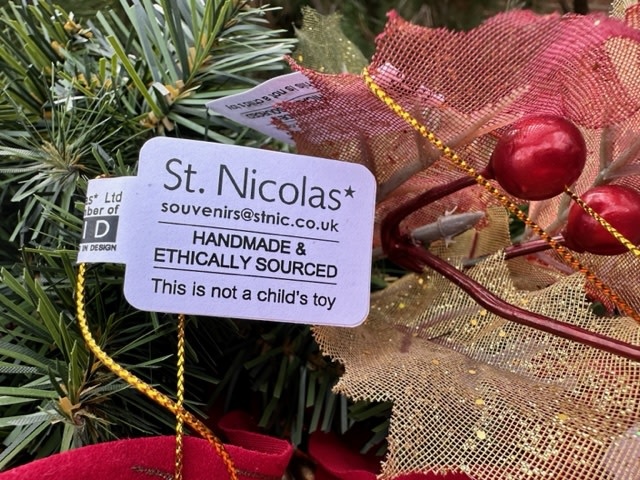 St. Nicholas Co. Male Cadet Ornament in Gray Overcoat, African American