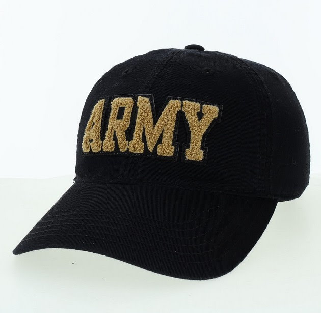 League Collegiate ARMY Applique Baseball Cap, Black