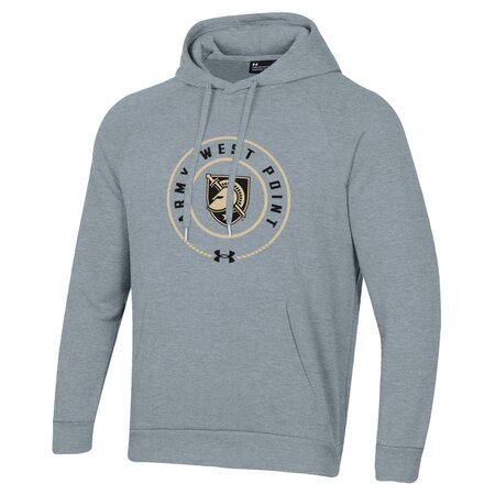 Under Armour Army/West Point Rival Fleece Hooded Sweatshirt, True Gray