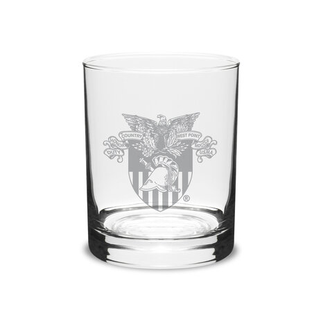 West Point Crest Whiskey Glass, 14 oz