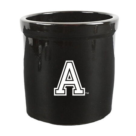 West Point Two Quart Crock, Black, Army "A"