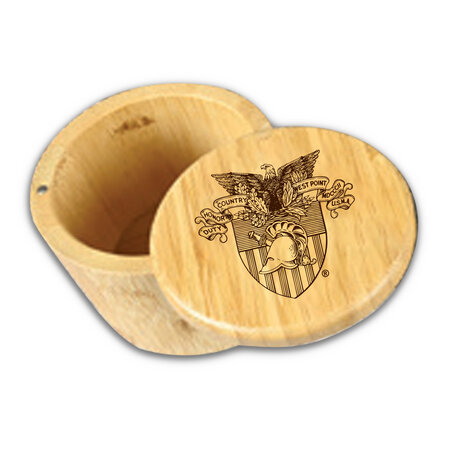 West Point Crest Bamboo Salt Box