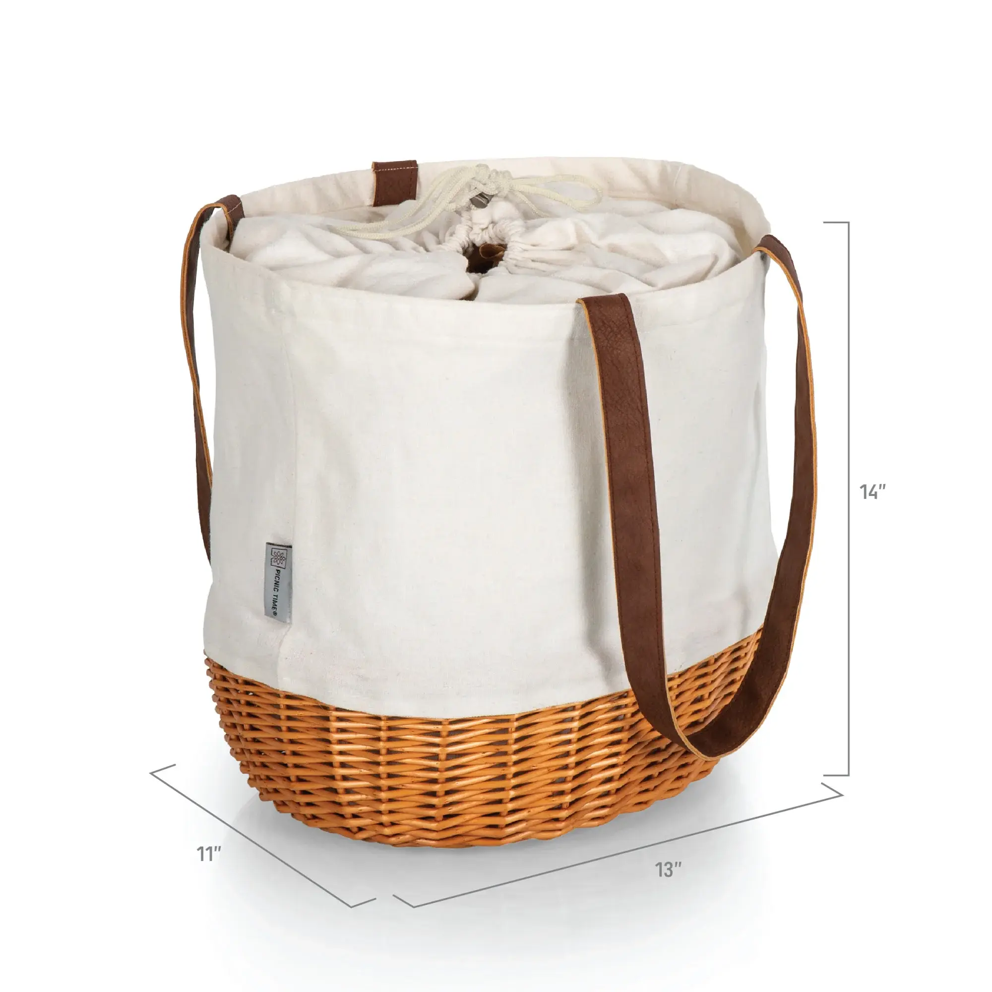 West Point Black Knights Canvas & Willow Basket Tote