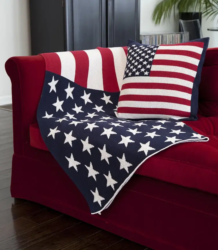 American Flag Pillow, 20 X 20 inches