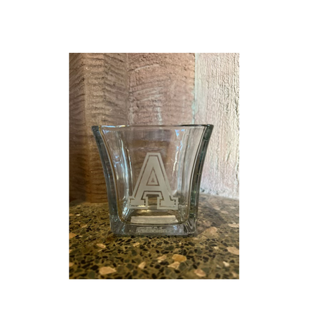15 Oz. Flared Square  Army "A"  Votive Candle Holder, 4"