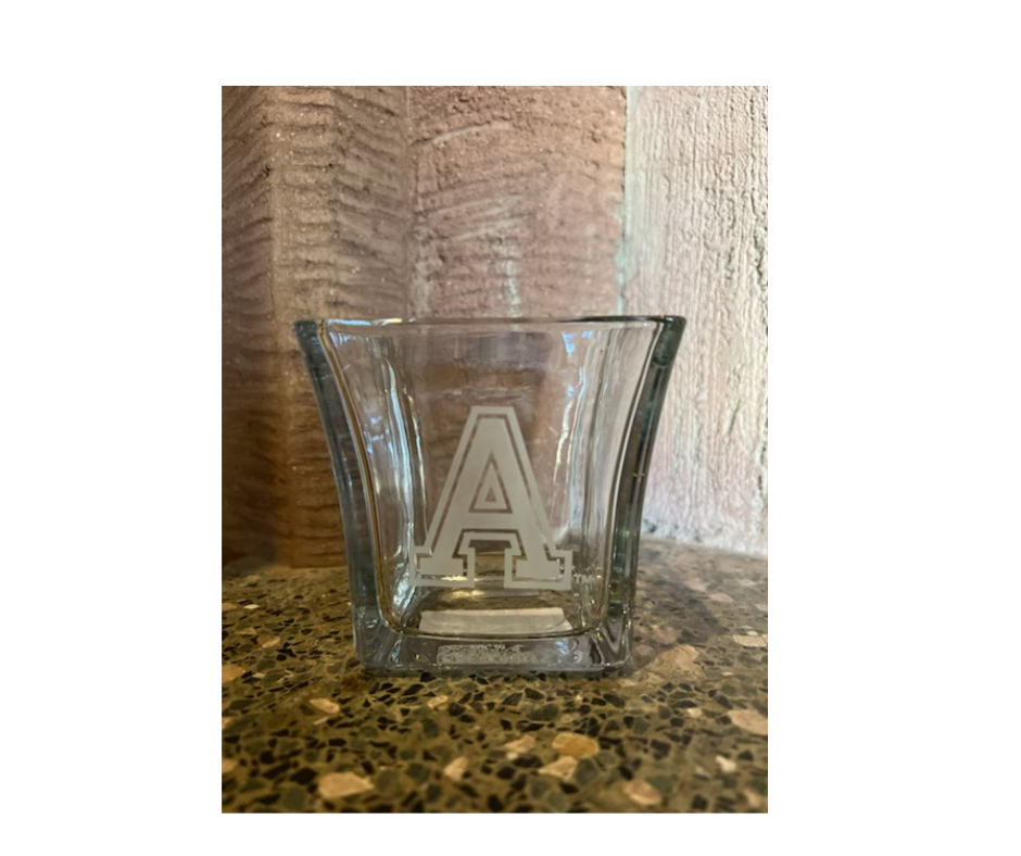 15 Oz. Flared Square  Army "A"  Votive Candle Holder, 4"