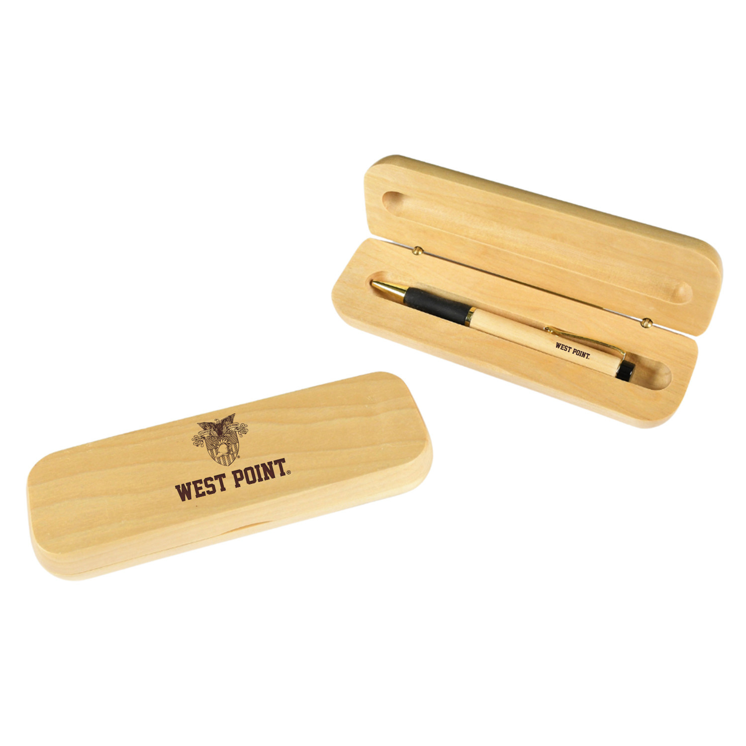 West Point Maple Pen Case and Pen Set