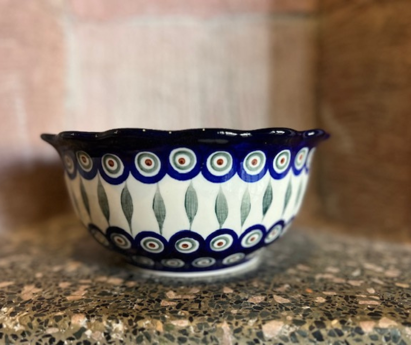Ruffled Edge Bowl, Large, Web Only, Polish Pottery (#628)