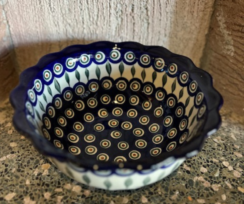 Ruffled Edge Bowl, Large, Web Only, Polish Pottery (#628)