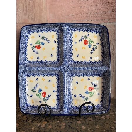Four Part Divided Dish,  Web Only, Polish Pottery (#B40)