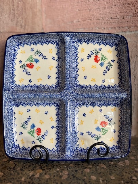 Four Part Divided Dish, Web Only, Polish Pottery (#B40)