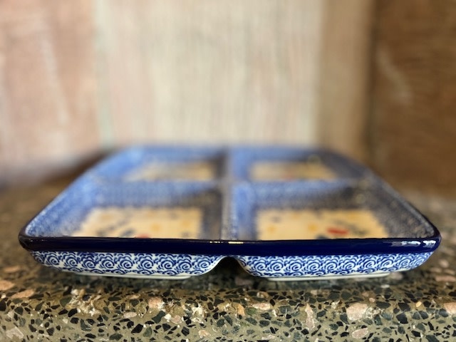 Four Part Divided Dish, Web Only, Polish Pottery (#B40)