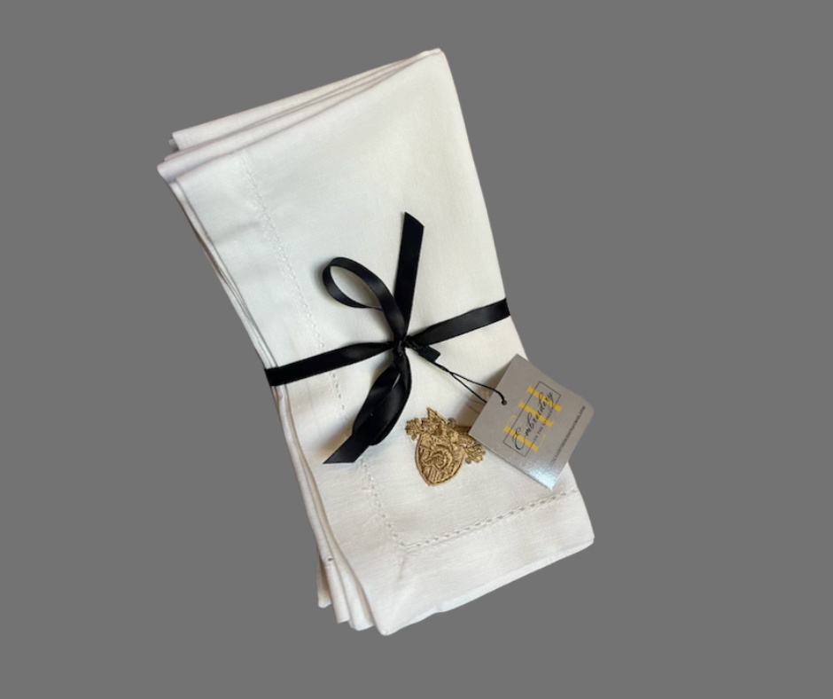 West Point Crest Embroidered Napkins, Set of Four