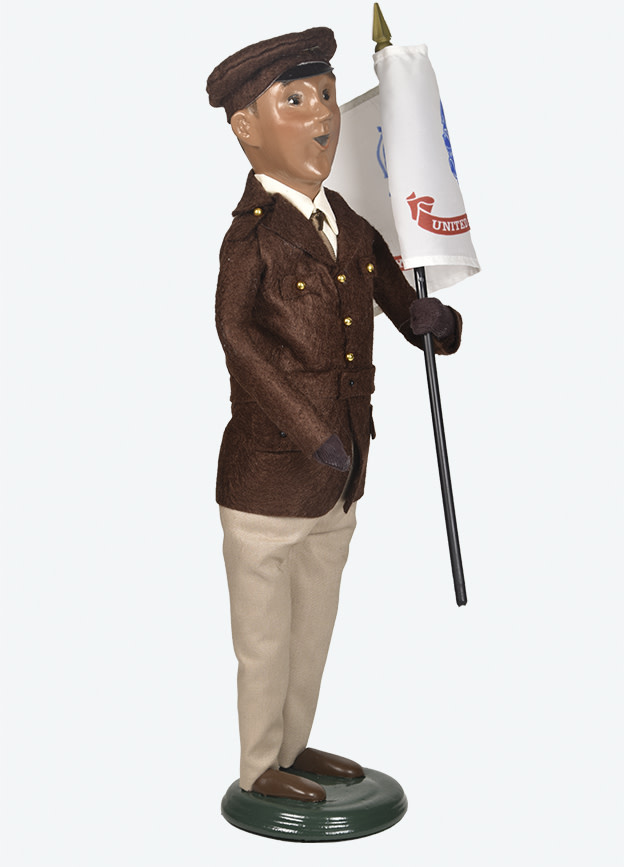 Byers' Choice Army Soldier Caroler, African American, 13 inch