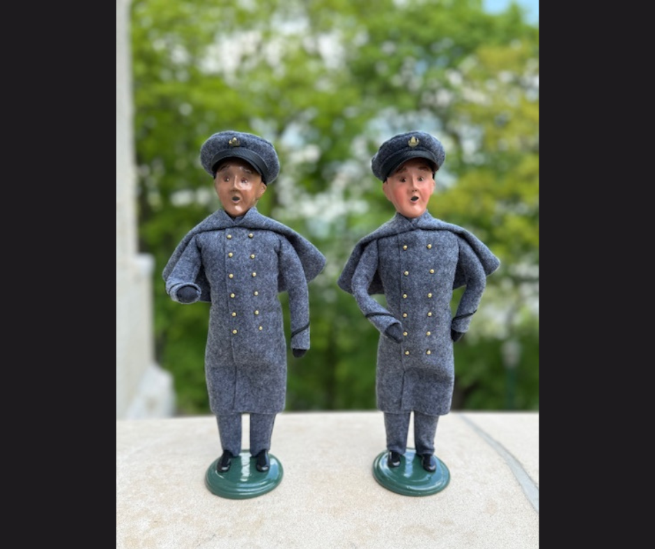 Byers' Choice Cadet Caroler, Gray Overcoat