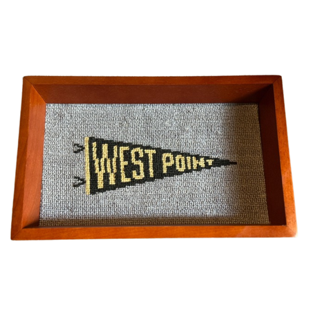 Smathers and Branson West Point Valet Tray, Hand-Stitched Needlepoint