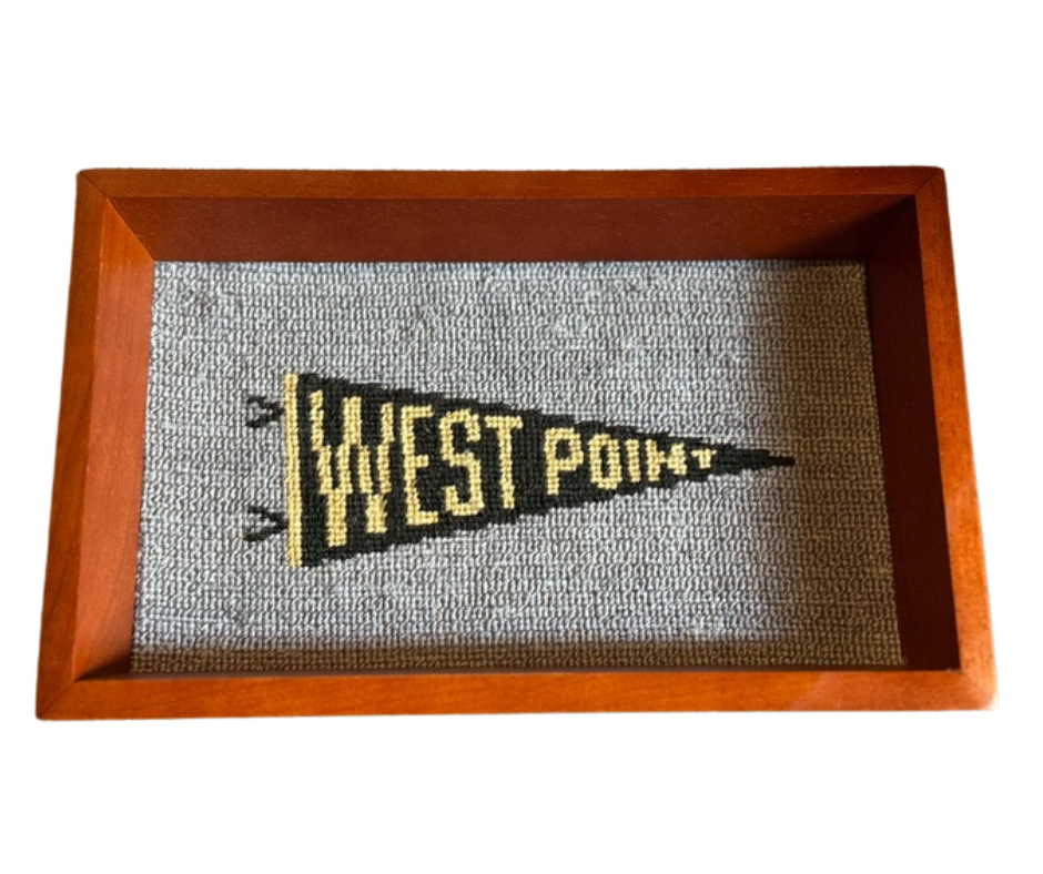 Smathers and Branson West Point Valet Tray, Hand-Embroidered