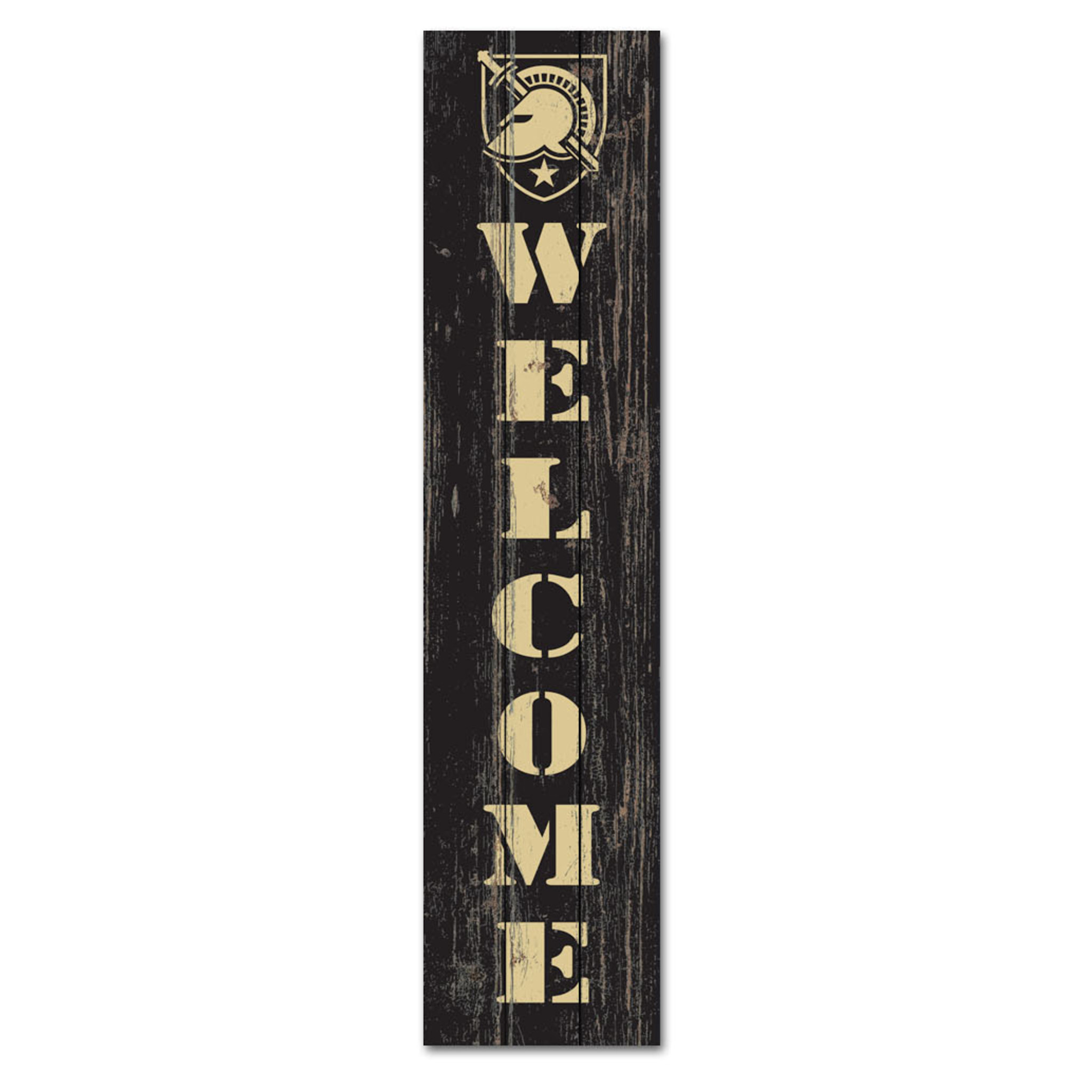 Welcome/with W PT Shield, Porch Leaner Sign, 10.5" x 47", Wooden