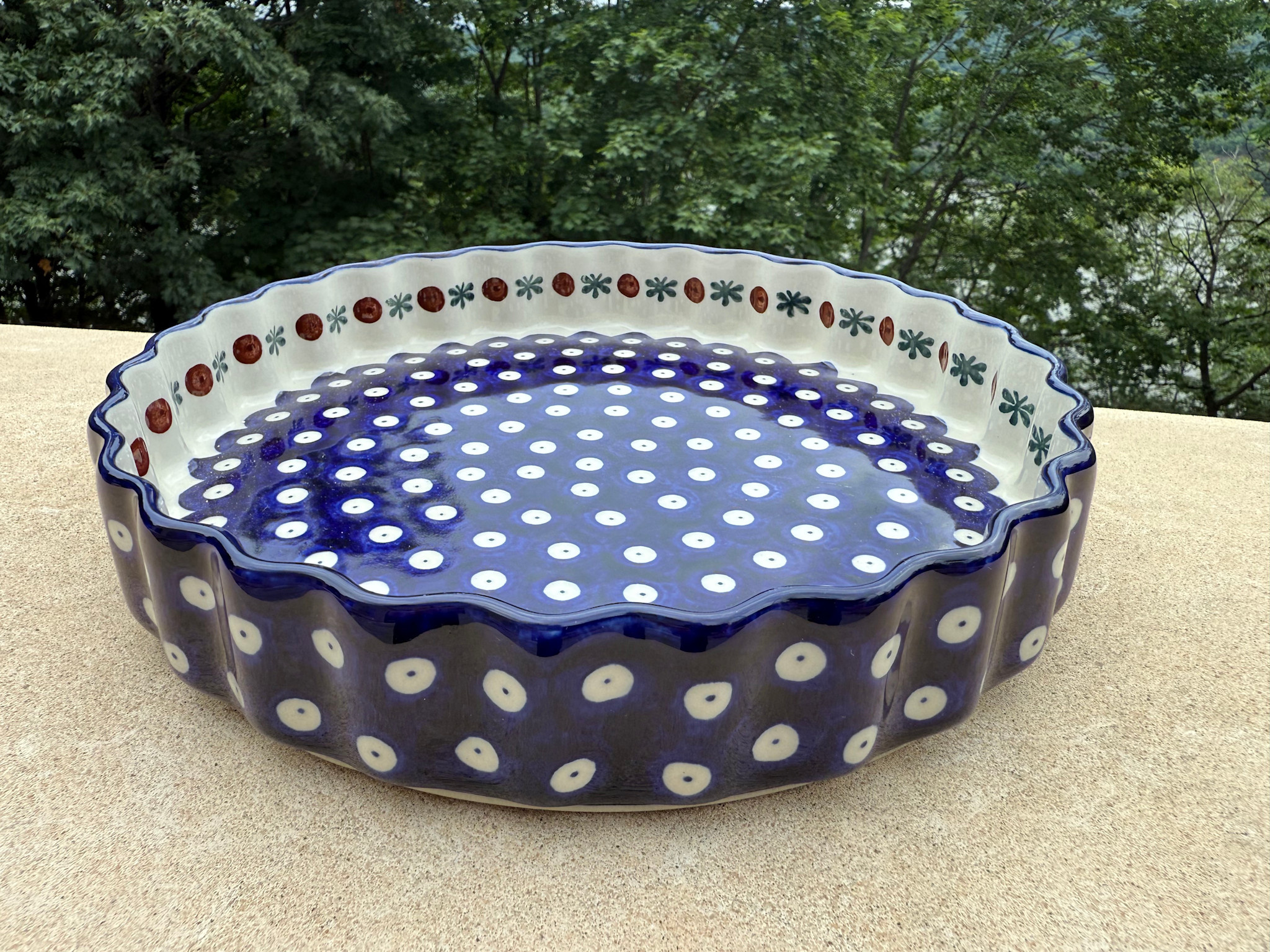 Large Quiche Dish, Polish Pottery (637)