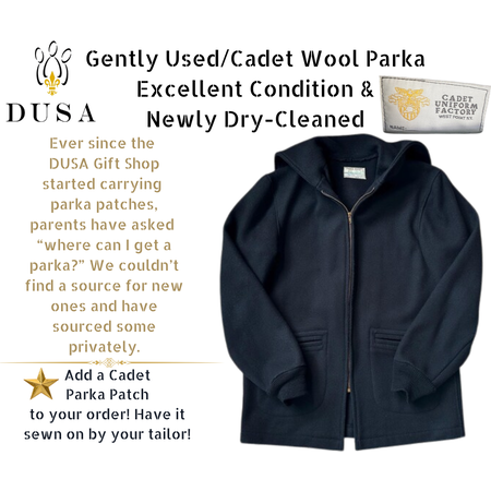 Gently Used,  Authentic Wool Cadet Parka with FREE PARKA PATCH,  Excellent Condition