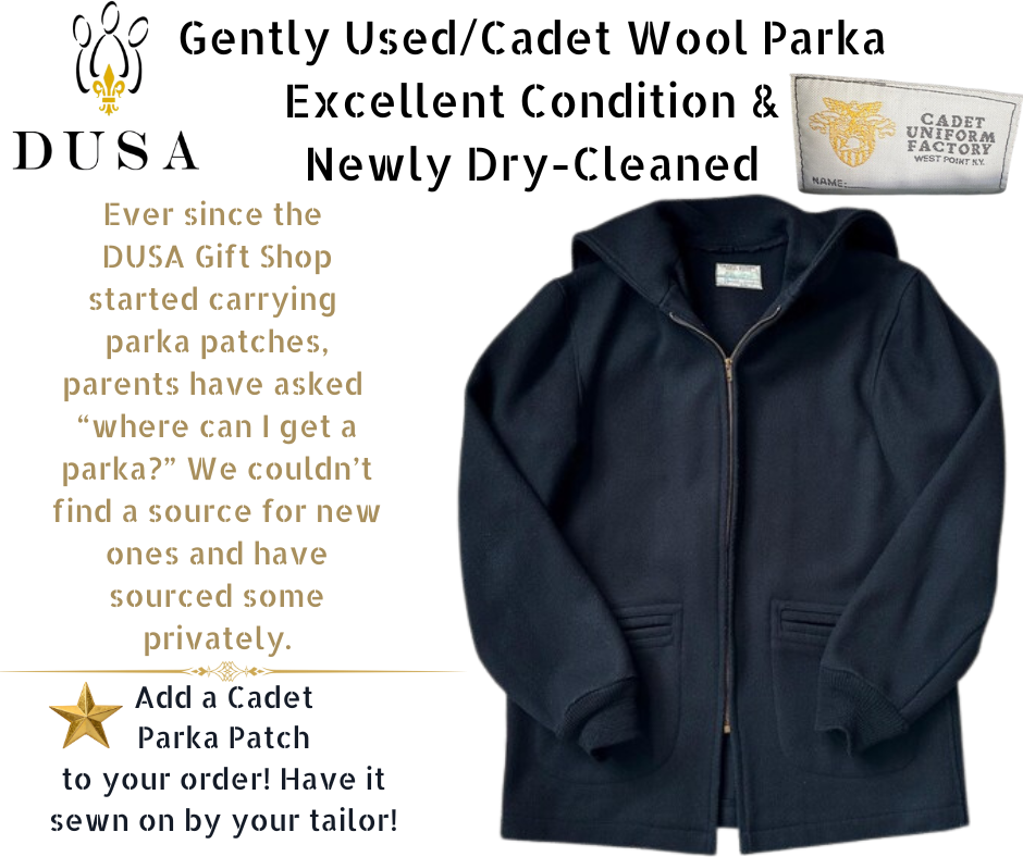 Gently Used , Authentic Wool Cadet Parka with FREE PARKA PATCH, Excellent Condition