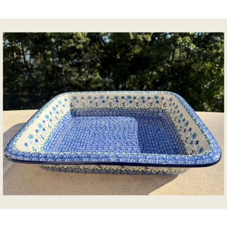Rectangular Rolled, Large Lasagna Baker, (854)Polish Pottery