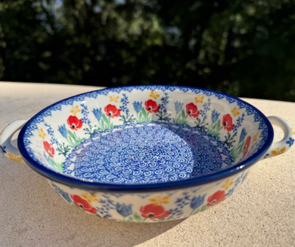 6.5" Round Baker, Polish Pottery (C40)