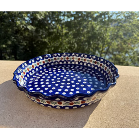 Fluted Pie Plate, Polish Pottery (636)