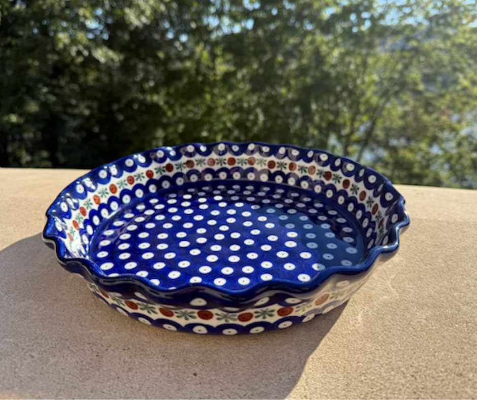 Fluted Pie Plate, Polish Pottery (636)