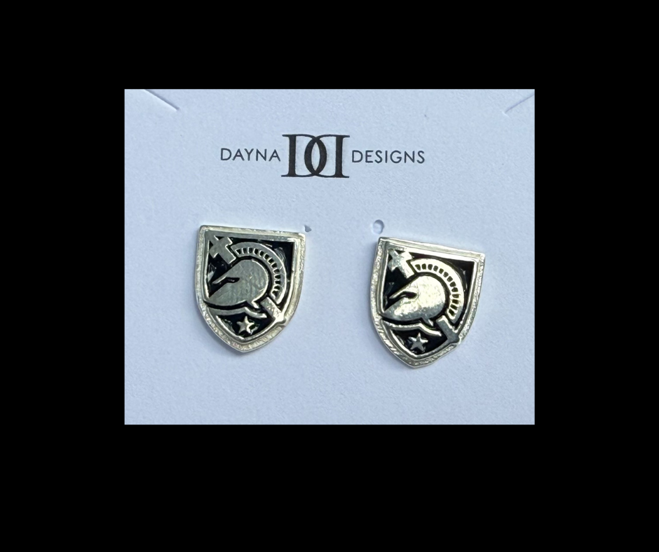 Dayna Designs Black Knights Post Enamel Earrings