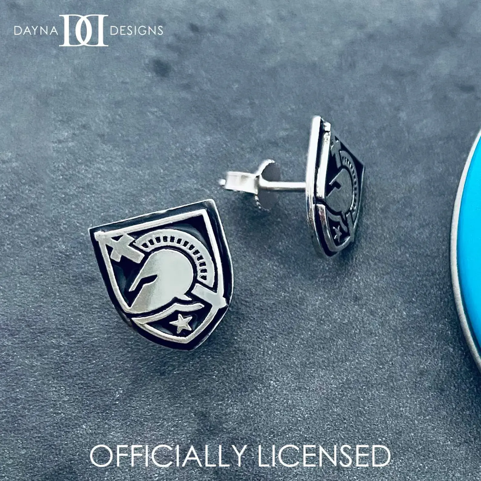 Dayna Designs Black Knights Post Enamel Earrings