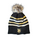 League Collegiate West Point Big Sky Stripe Beanie, with Shield (Faux Fur Pom)