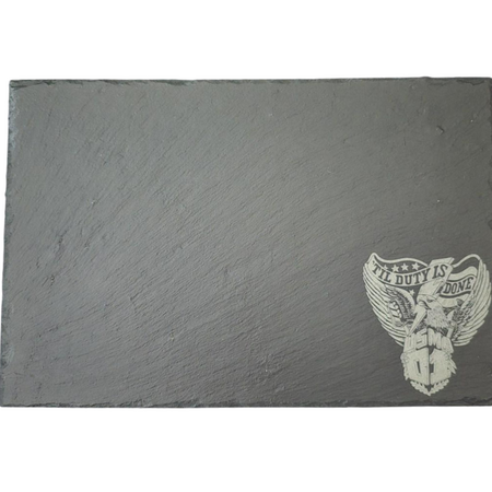 Preorder: USMA 2001 Crest Slate Charcuterie Board, 8 x12 inches