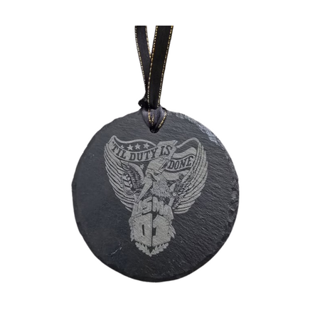 Preorder: USMA 2001 Crest Slate Christmas Ornament