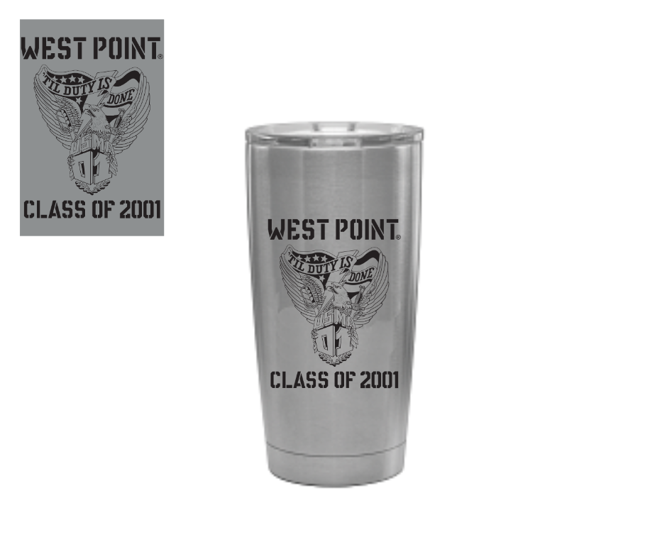 Preorder: USMA 2001 Crest Stainless Steel Tumbler, 20 Ounce