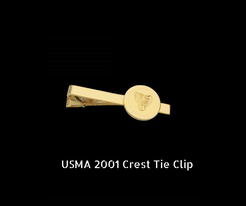 Preorder: USMA 2001 Crest Tie Clip, Gold
