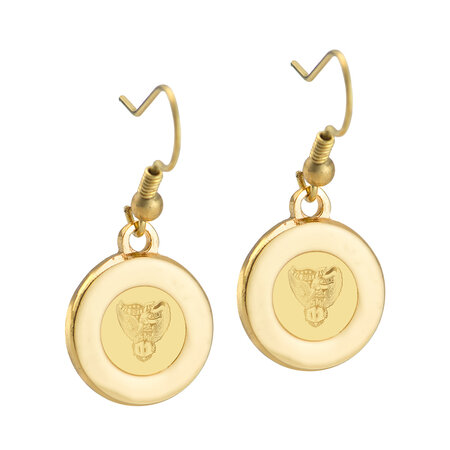 USMA 2001 Crest Earrings, Gold
