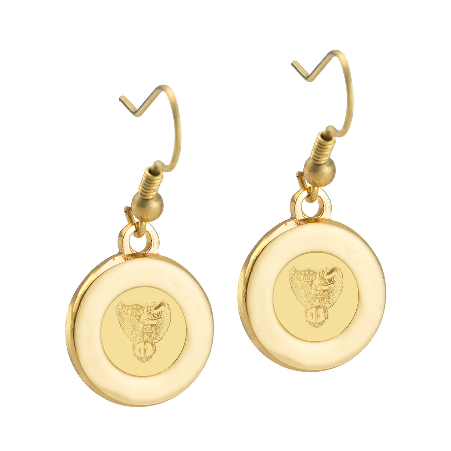 Preorder: USMA 2001 Crest Earrings, Gold