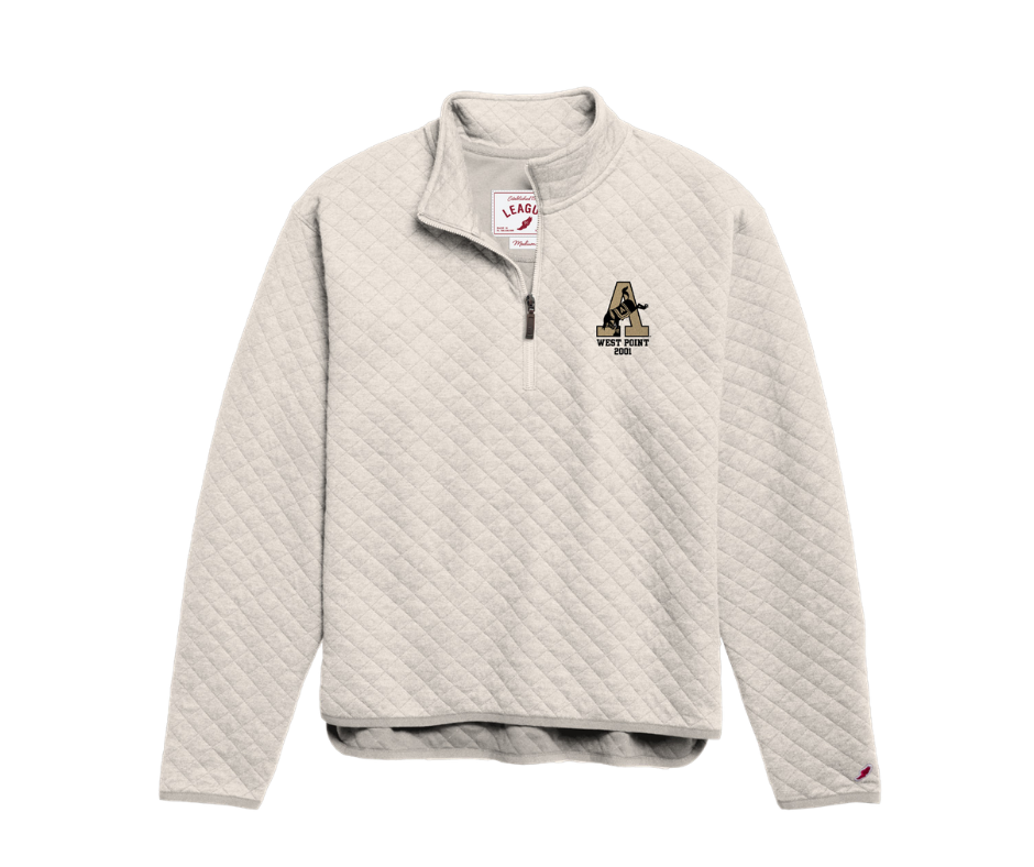 League Collegiate Preorder: USMA 2001 Women's Quilted Quarter Zip with Kicking Mule