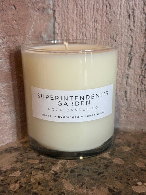 “Superintendent’s Garden” Hand-Poured Soy Candle, 10 ounce, (Neroli, Hydrangea, Sandalwood)