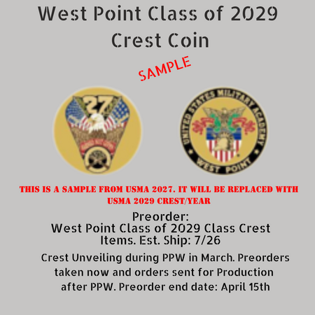 Preorder: West Point Class of 2029 CREST Coin