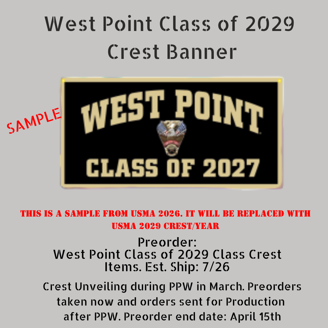 Preorder: West Point Class of 2029 CREST Banner, 18 by 36 inches
