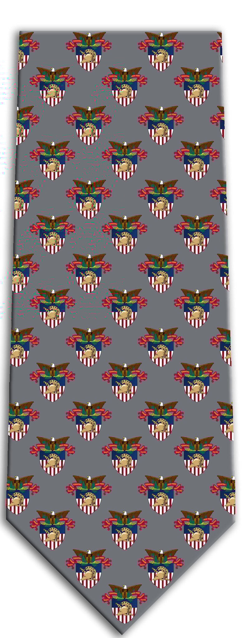 West Point Crest Silk Tie, Gray