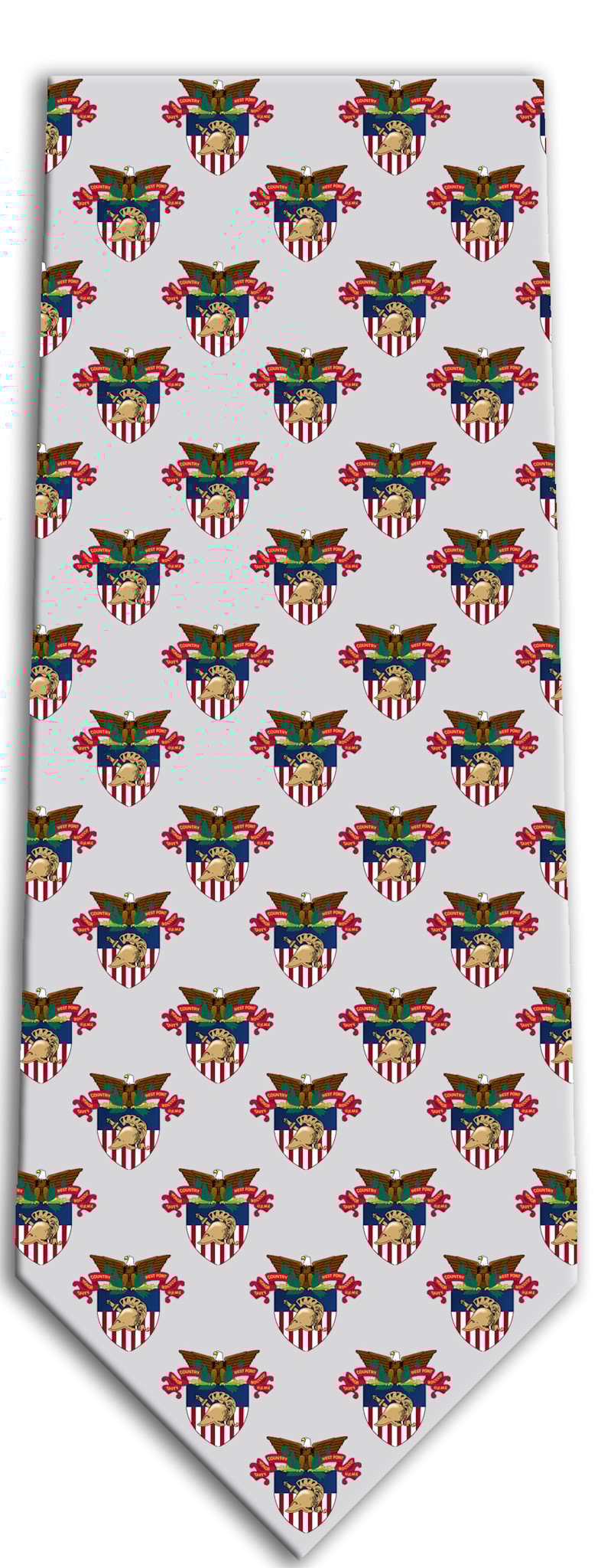 West Point Crest Silk Tie, Light Gray