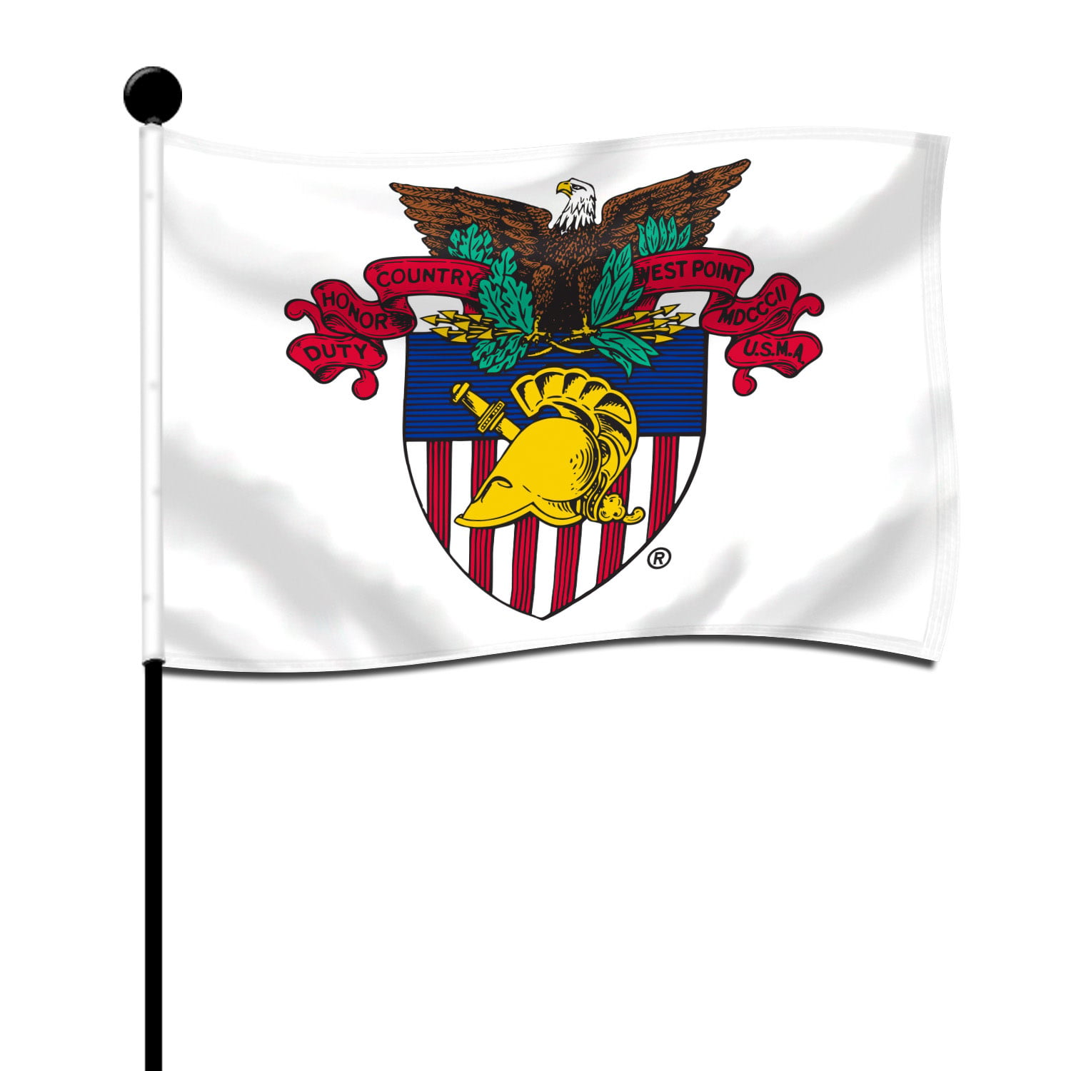 West Point Crest/Small Stick Flag, 4 x 6 inches