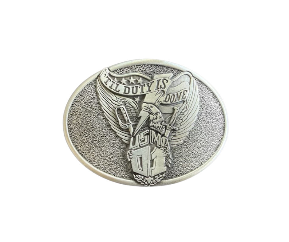 USMA 2001 Crest Pewter Belt Buckle