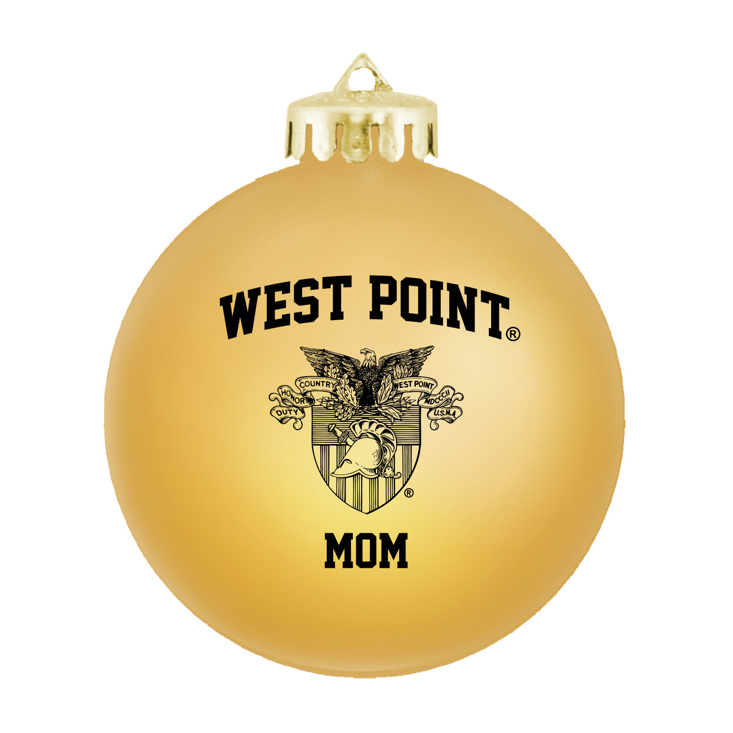 West Point Mom Shatterproof Ornament, Gold