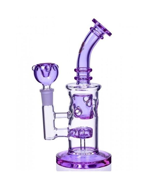Purple Bongs Thick Glass Smoking Pipes 11.3 In - Tobacco Vapor Zone