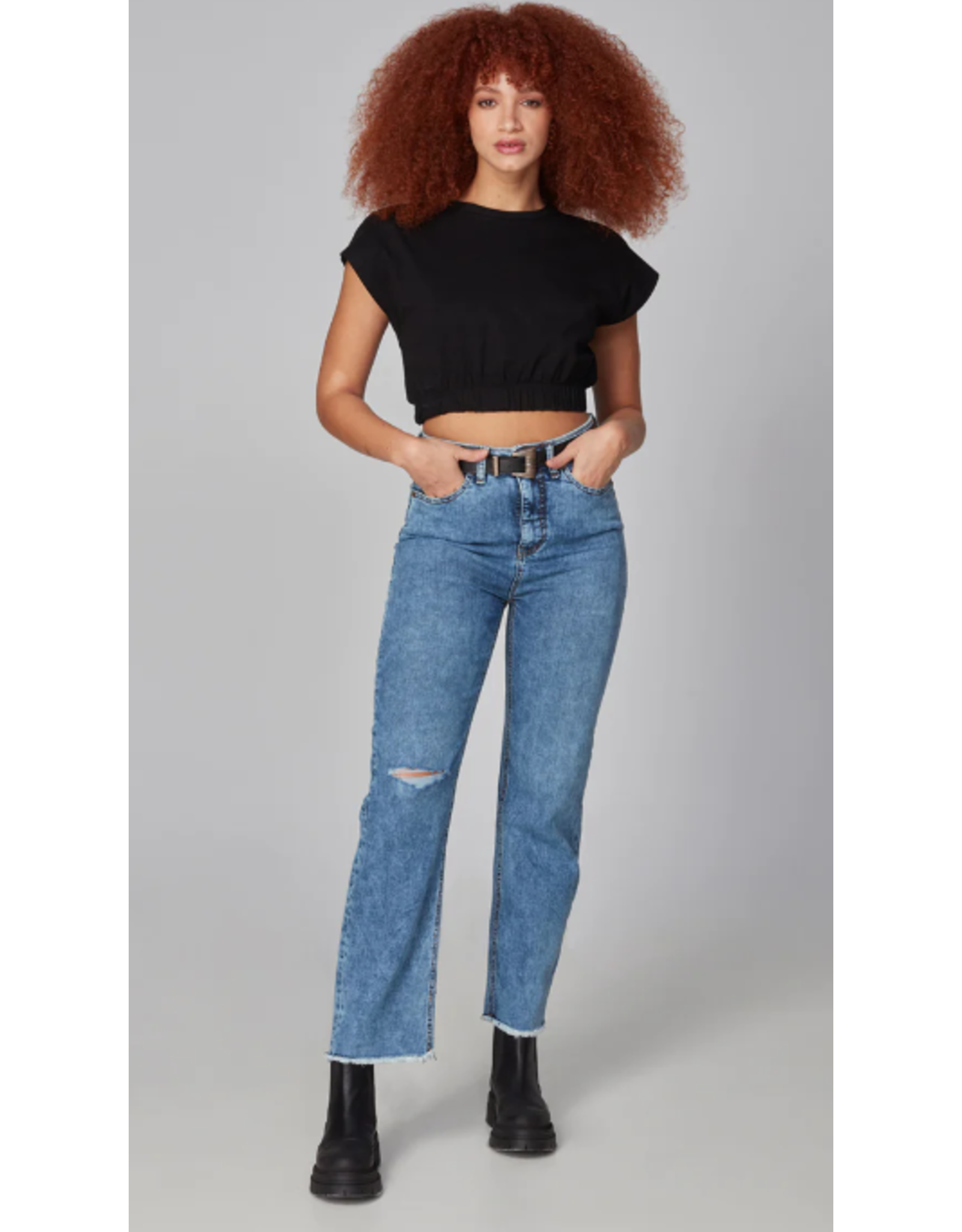 LOLA JEANS DENVER-BM JEANS TAILLE HAUTE DROIT TROUÉ