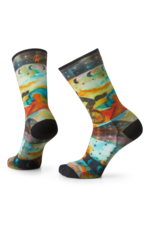 SMARTWOOL SW001972 Women's Bike Zero Cushion Celestial Print Crew Socks SMARTWOOL SW001972 Women's Bike Zero Cushion Celestial Print Crew Socks